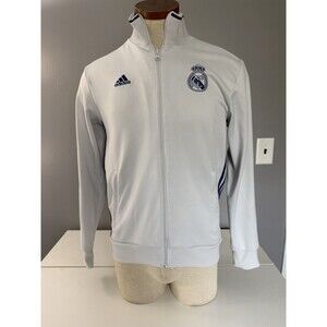 Adidas Real Madrid Track Jacket Men Sz S White Full Zip 2016-17 Soccer Warm Up